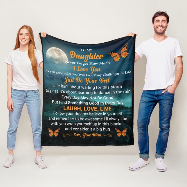 Söt Mamma-dotter-känslor Fleecefilt (På plats)