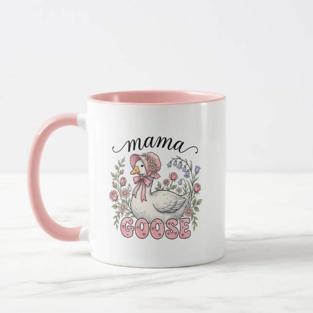 Söt Mamma gås ordkonst  Mugg (Vänster)