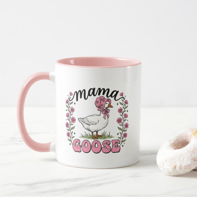 Söt Mamma gås ordkonst Mugg (Med munk)