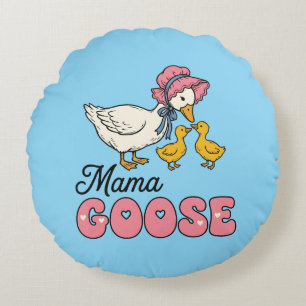 Söt Mamma gås ordkonst Rund Kudde