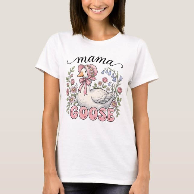 Söt Mamma gås textkonst  T Shirt (Framsida)