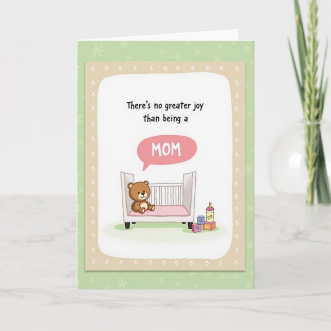 Söt Mamma Glädje Illustrationskort Kort (Framsida)