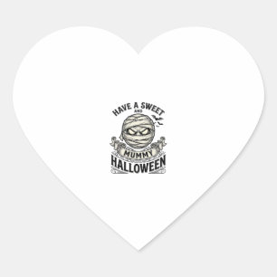 Söt Mamma Halloween Vintage Vektor Design_1 Hjärtformat Klistermärke