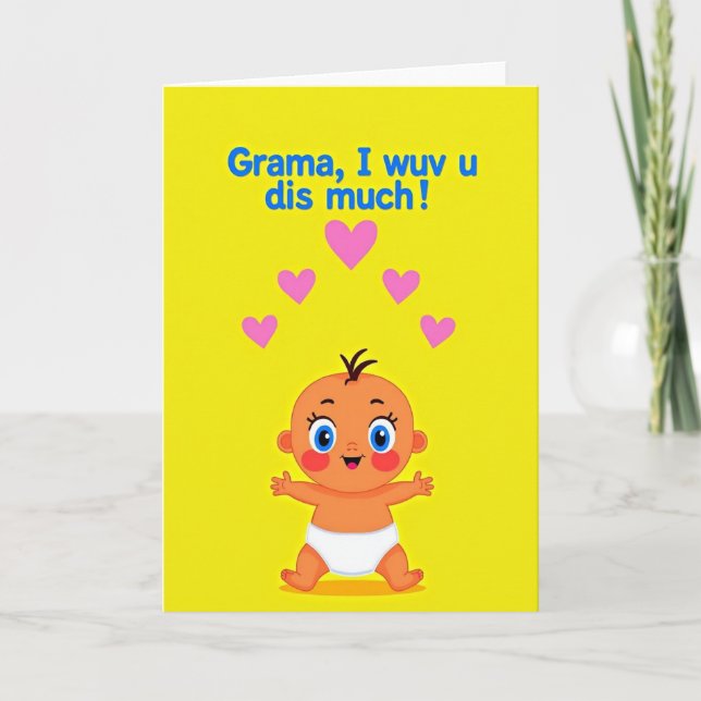 Söt Mamma jag älskar dig kort (Framsida)