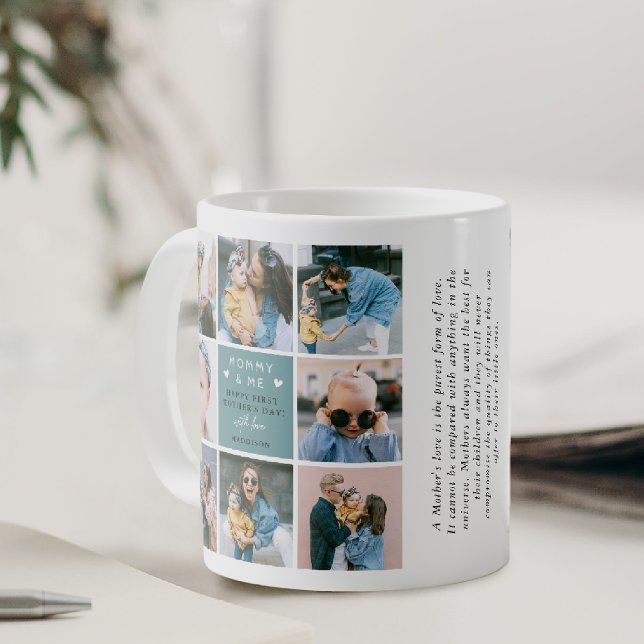 Söt 'Mamma & Jag' fotokollage 1:a Mors dag Kaffemugg (Skapare uppladdad)