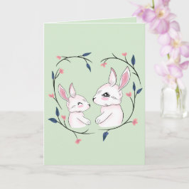 Söt Mamma Kanin Blommig Påsk & Mors Dag Kort