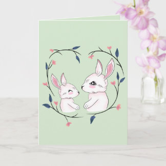 Söt Mamma Kanin Blommig Påsk & Mors Dag Kort