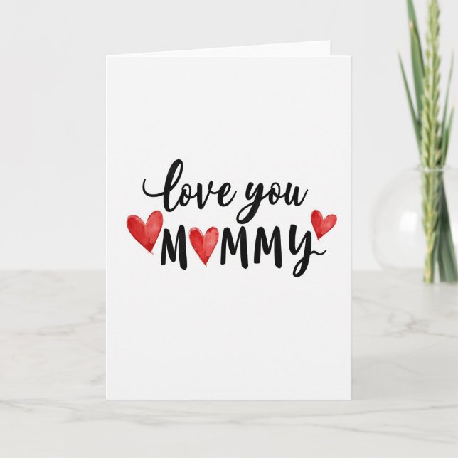 Söt Mamma Kärlek Akvarellkort Kort (Framsida)