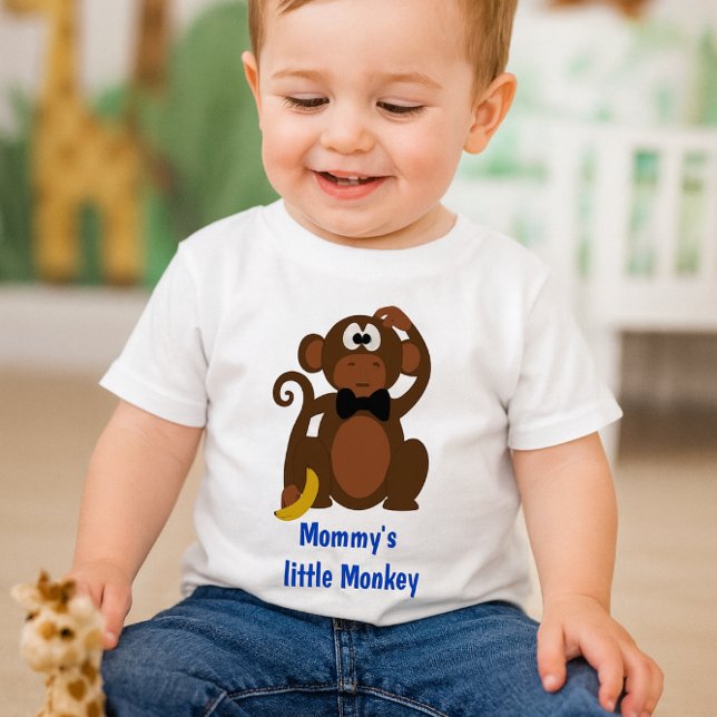 Söt Mamma Lilla Apa Baby t-shirt (Mommy’s little Monkey tee playful jungle vibes for your toddler’s wildest adventures!
)