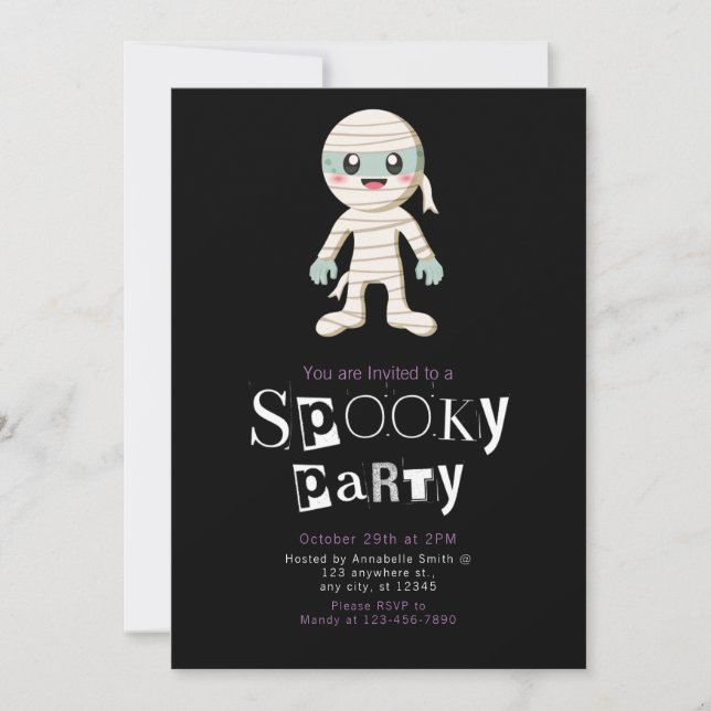 Söt Mamma Modern Minimalistisk Halloween Inbjudningar (Framsida)