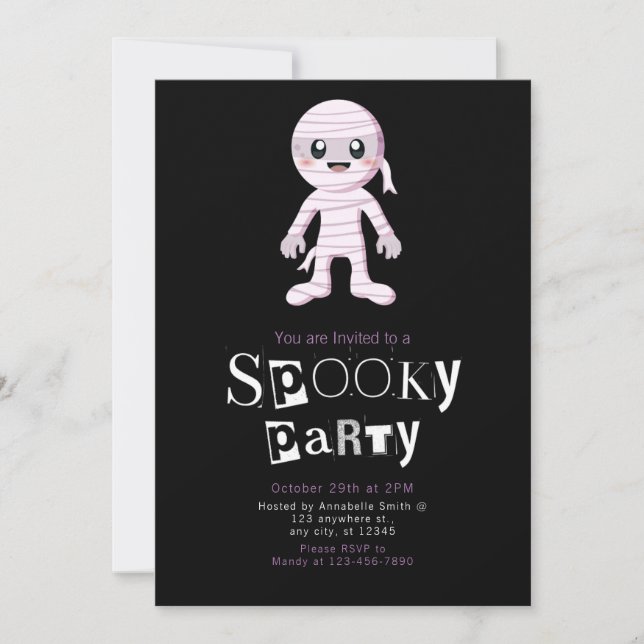 Söt Mamma Modern Minimalistisk Halloween Inbjudningar (Framsida)