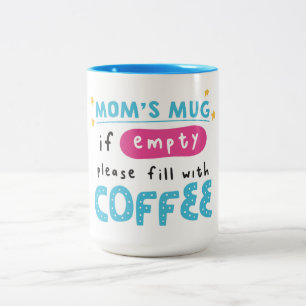 Söt Mamma Mugg med Kaffe Uppfyllnads Meddelande