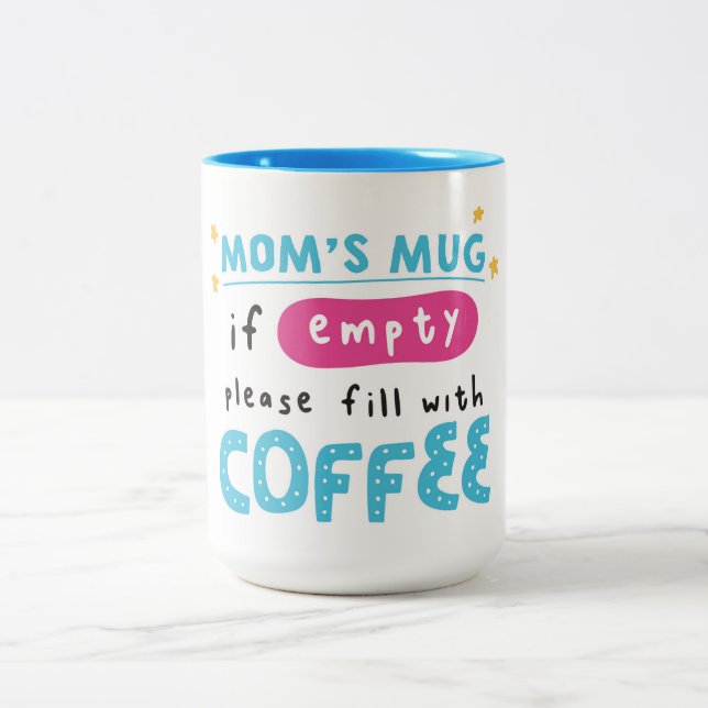 Söt Mamma Mugg med Kaffe Uppfyllnads Meddelande (Center)