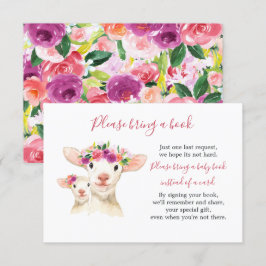 Söt mamma och baby lamm baby shower bokkort inbjudningar