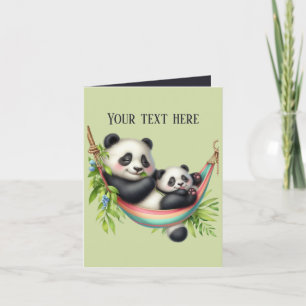 Söt mamma och baby panda björn kort