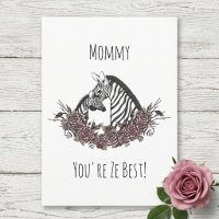 Söt Mamma och Baby Zebra Glad mors dag