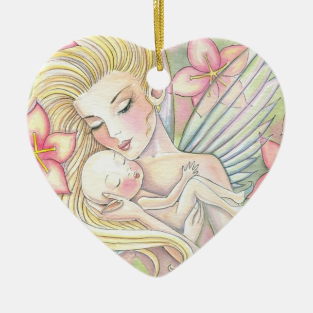 Söt mamma och spädbarn ornament (Framsidan)