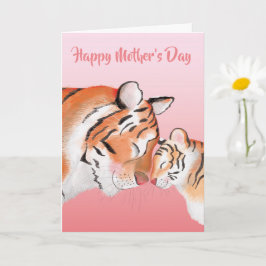 Söt mamma och tigerbaby mormorsdags-kort kort