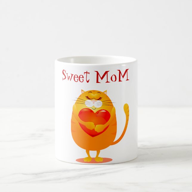 Söt Mamma, rolig katt i kärlek Kaffemugg (Center)