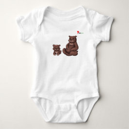 Söt mammabjörn och unge illustration Baby-bodysuit T Shirt