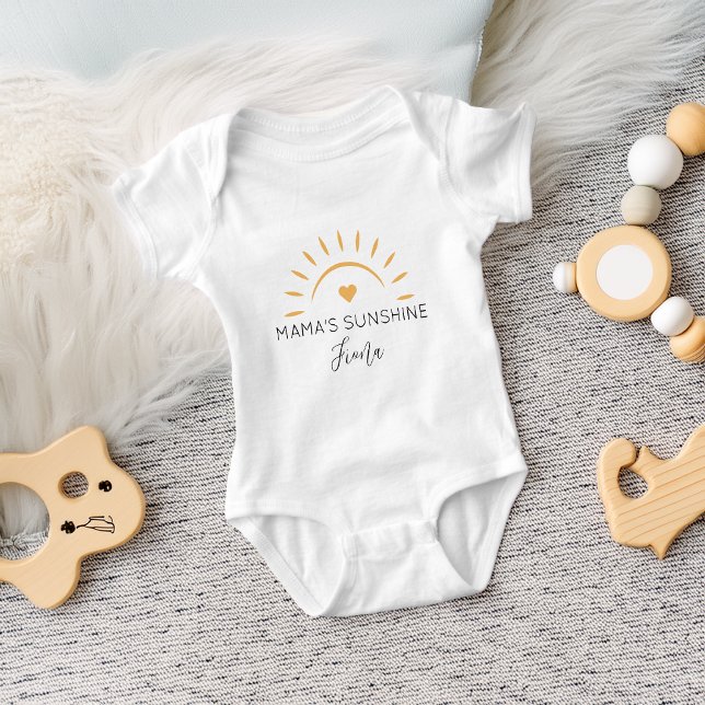 Söt Mammas Solsken Personlig T Shirt (Cute Mama's Sunshine Personalized Baby Bodysuit)