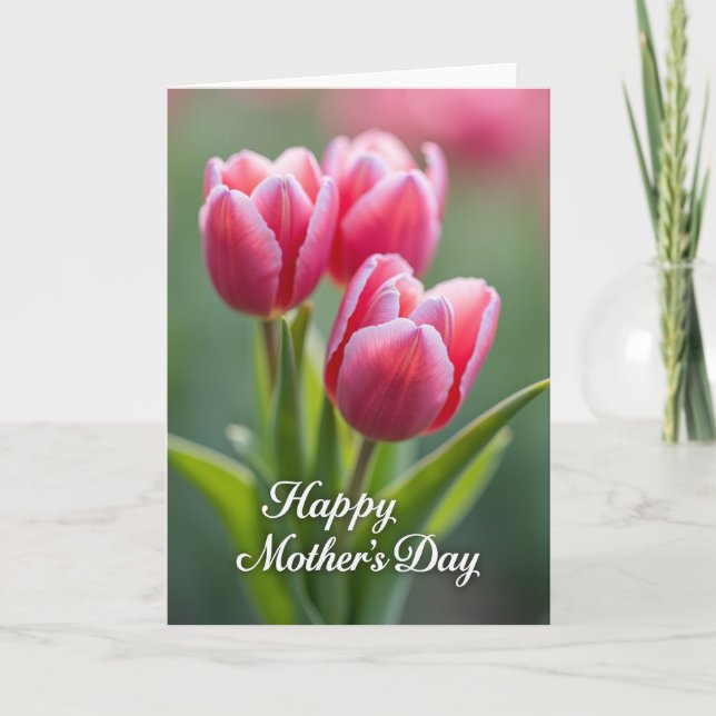 Söt mammas vårblomsterkort kort (Framsida)