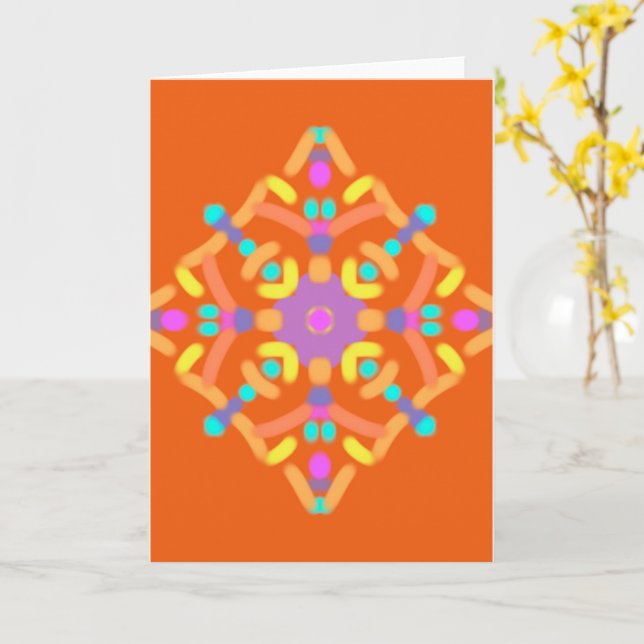 Söt Mandala Blank Card Kort (Gul blomma)