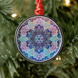 Söt mandala julgransprydnad metall