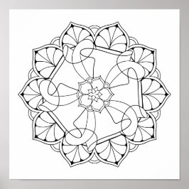 Söt Mandala Vuxen Coloring Poster