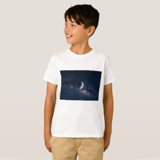 Söt måne och stjärnor barn t-shirt | Celestial nat