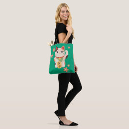 Söt Maneki Neko Lucky Cat Tygkasse