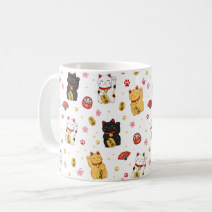 Söt Maneki Neko-mugg   Kawaii-kattälskarepresent Kaffemugg