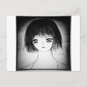 söt-manga-animerad flicka vykort