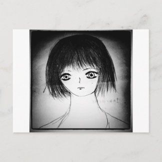 söt-manga-animerad flicka vykort