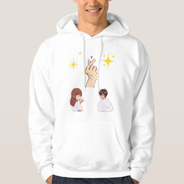 Söt Manga Par Hoodie (Framsida)