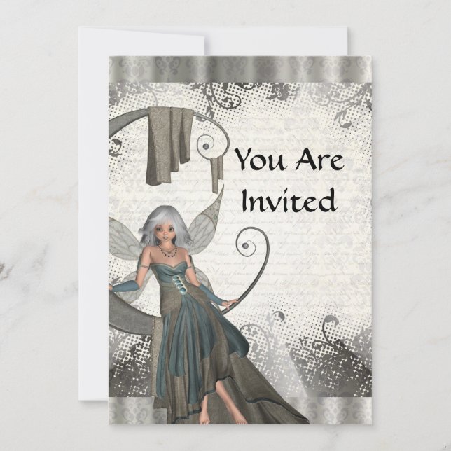 Söt mangasaganälva inbjudningar (Framsida)