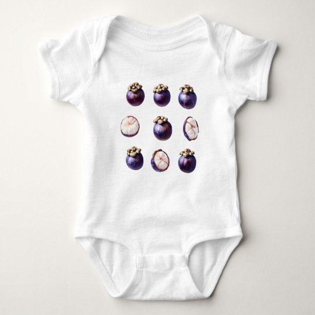 Söt Mangostan Tropisk Frukt T Shirt (Framsida)