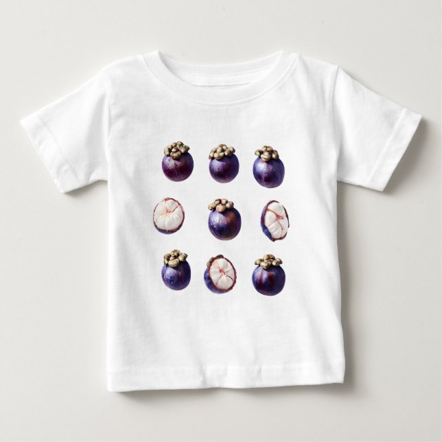 Söt Mangostan Tropisk Frukt T Shirt (Framsida)