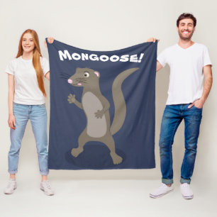 Söt mangust glad serieillustration fleecefilt