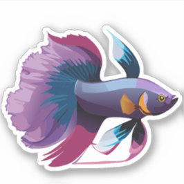 Söt manlig beta fisk seriefigur klistermärken