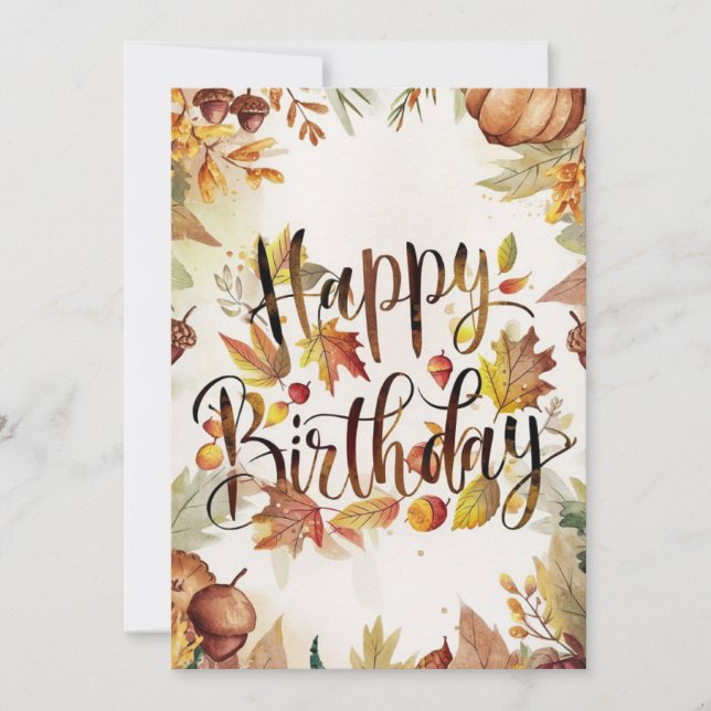 Söt Maple Löv höstnedgång Grattis på födelsedagen Kort (Framsida)