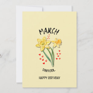 Söt MARCH Birdday DAFFODIL Birthday Card