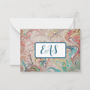 Söt Marcular Pappra Notecards med Monogram Anteckningskort
