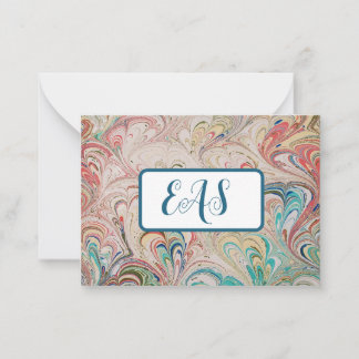 Söt Marcular Pappra Notecards med Monogram Anteckningskort