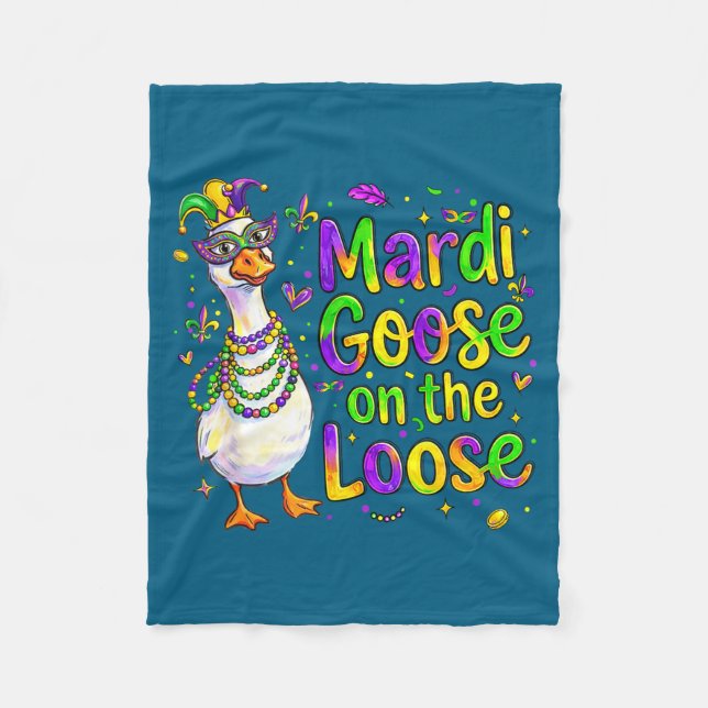 Söt Mardi Goose Lösen Karnevalståget Fleecefilt (Framsidan)