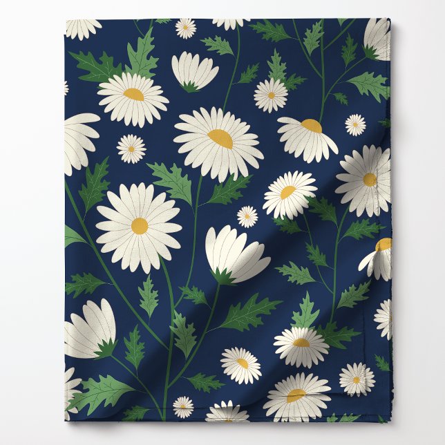 Söt marinblå och vit blommande tusensköna tyg (Skapare uppladdad)