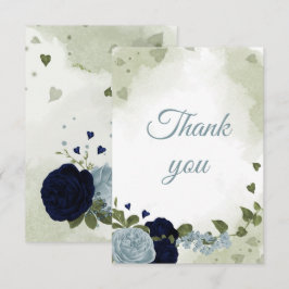 söt marinblått och dammigt blåa blommor tack kort