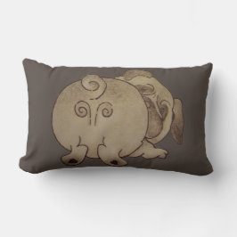 Söt marionettpjäs, pjäs, brun pudding lumbarkudde