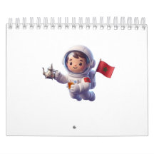 Söt marockansk astronaut Kawaii 3D-dekal