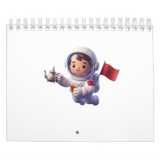 Söt marockansk astronaut Kawaii 3D-dekal Kalender